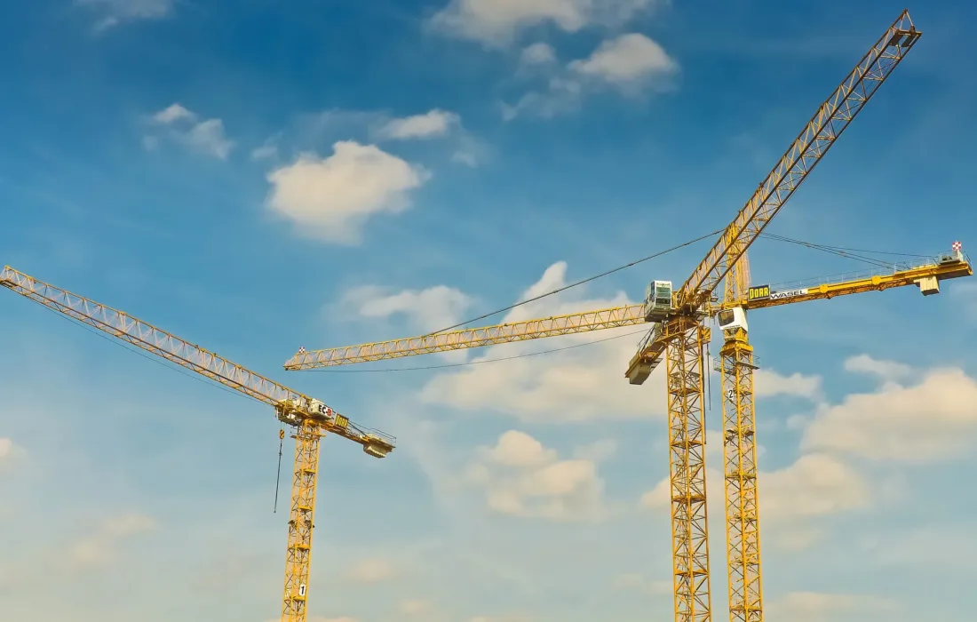 Construction crane over sky