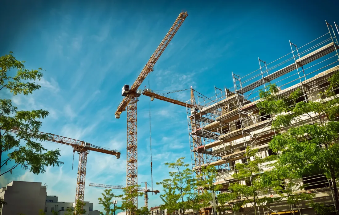 Cranes in a construction site