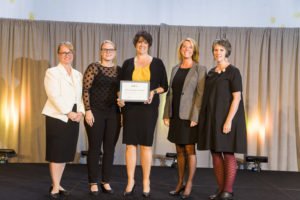 Representatives from Ottawa Salus Corporation pose with their 2017 ONPHA Innovation Award