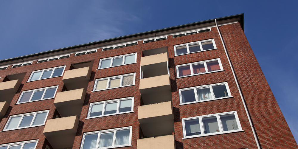 A multi-story rental building