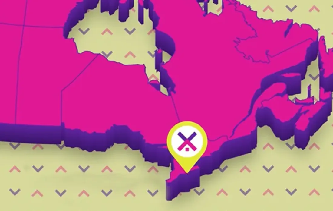 Vote Housing logo marking Ontario on a map of Canada