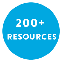 blue circle with 200+ resources