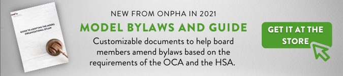 Purchase ONPHA's Bylaws and Guide