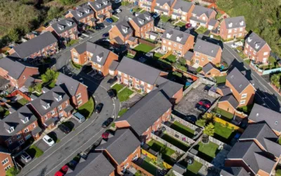 Aerial view of houses
