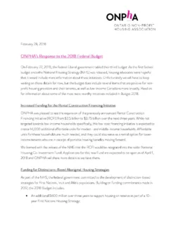 2018+Federal+Budget-+ONPHAs+Response