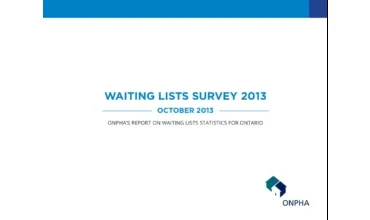 ONPHA 2013 Waiting Lists Survey Report