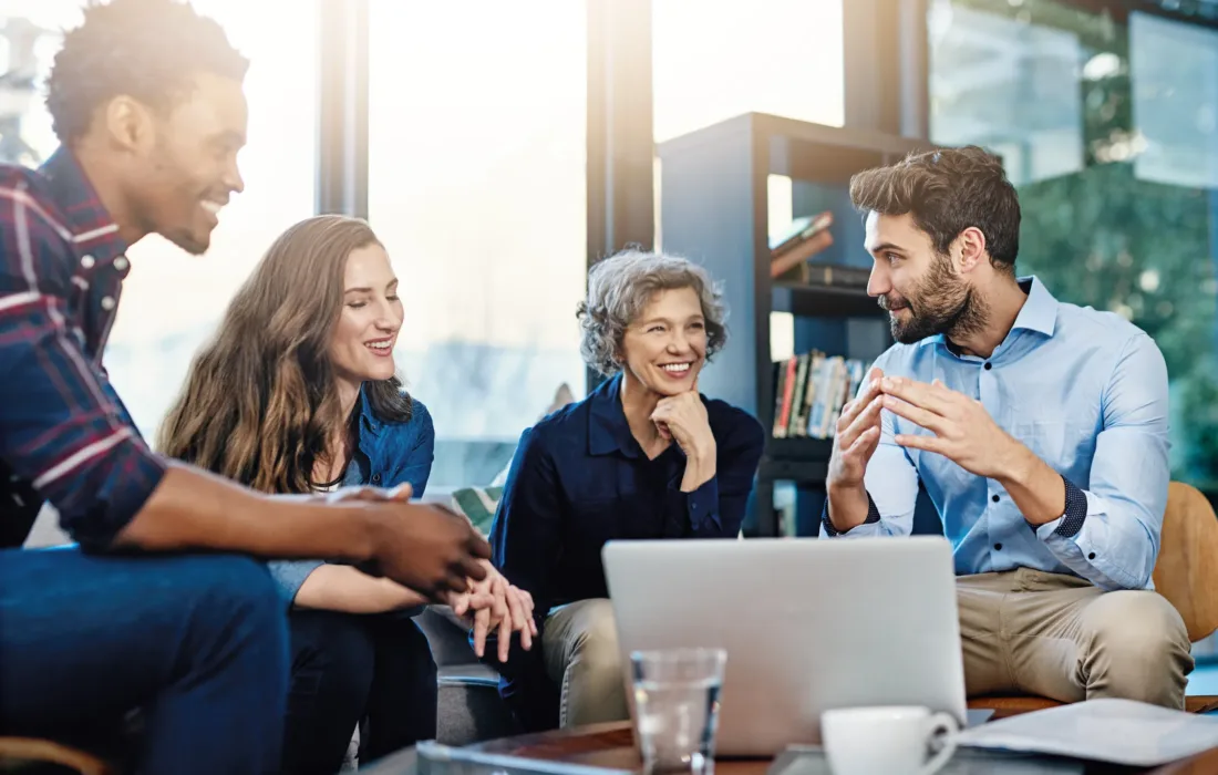 A group of housing providers meeting around a table