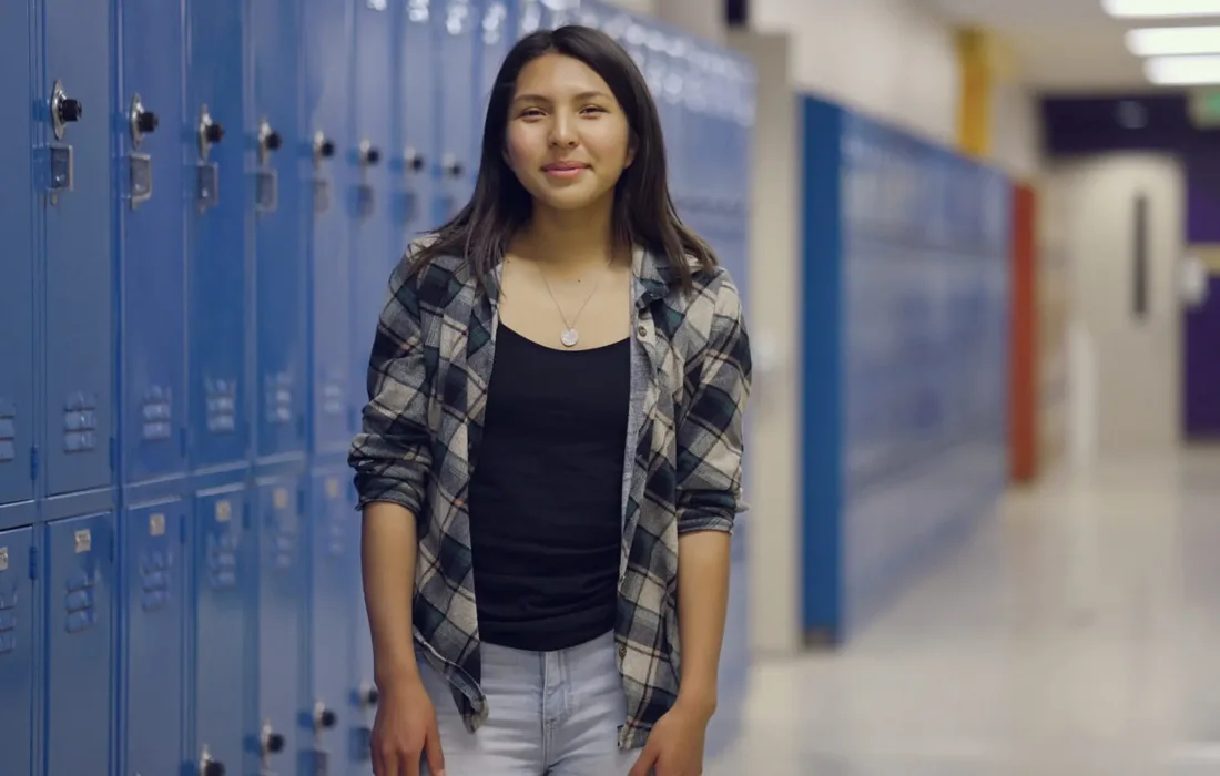 Indigenous student at a school