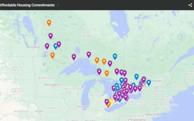 Screenshot of ONPHAs community housing initiatives map