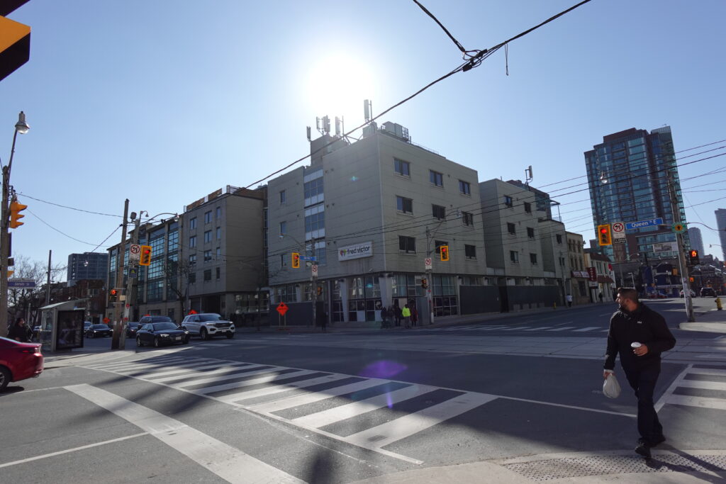 Image of a Fred Victor building at Queen street, Ontario