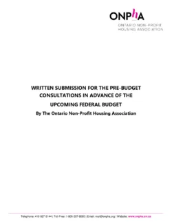 2025 Federal Pre Budget Submission by ONPHA