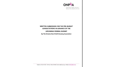 2025 Federal Pre Budget Submission by ONPHA
