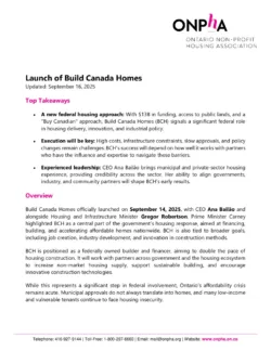 Build Canada Home Launch - September 2025