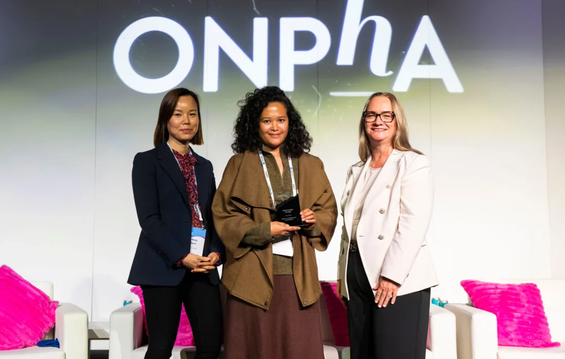 Circle Community Land Trust receiving the ONPHA Innovation Award at the 2025 ONPHA Conference