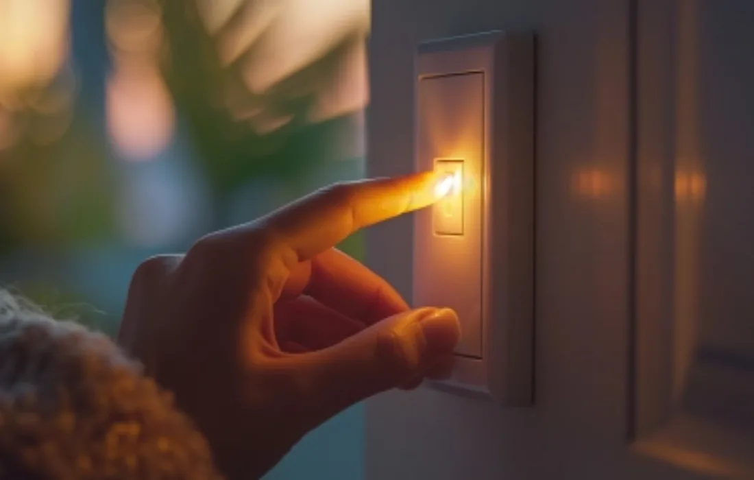 Turning on a light switch