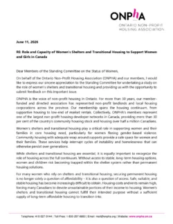 ONPHA Submission to the Standing Committee on the Status of Women_2026