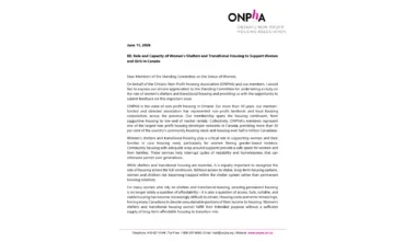 ONPHA Submission to the Standing Committee on the Status of Women_2026